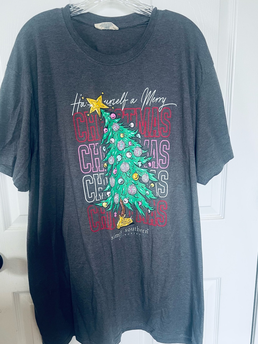 Simply Southern "Have Yourself a Merry Christmas" Disco Tree T-Shirt NWOT XXL